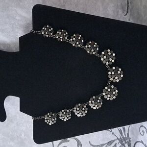 Black Crystal Cluster Statement Necklace